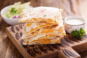 Quesadillas with cheddar and chicken photo