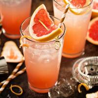 Grapefruit cocktail in tall glasses photo