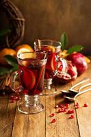 Mulled wine with pomegranate and orange