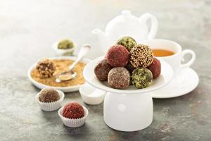 Healthy truffles with dates and nuts photo