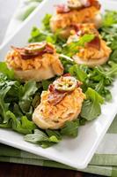 Pimento cheese bruschetta with bacon photo