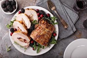 Roasted pork with apple filling