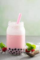 Strawberry bubble tea photo