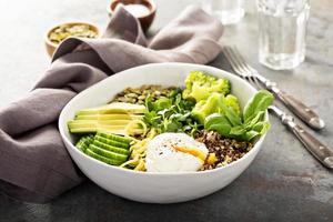 Green and healthy grain bowl photo