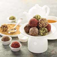 Healthy truffles with dates and nuts photo