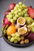 Exotic fruits on a tray photo