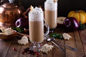 Apple cider latte with spices photo