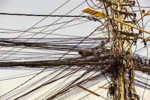 Chaotic electric wires photo
