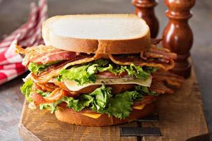 Big BLT, bacon lettuce and tomato sandwich photo