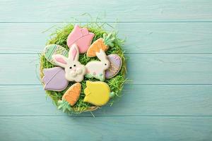 Easter cookies on a big plate photo