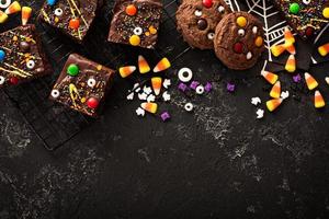 Chocolate monster brownies homemade treats for Halloween photo