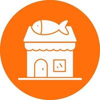 diseño de icono de vector de tienda de pescado