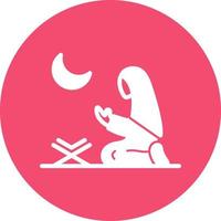 Women Praying Vector Icon Design