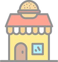 Burger Shop Vector Icon Design