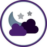 Star And Crescent Moon Vector Icon Design