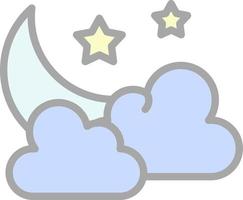 Star And Crescent Moon Vector Icon Design