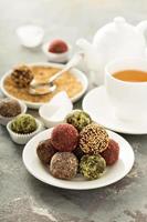Healthy truffles with dates and nuts photo