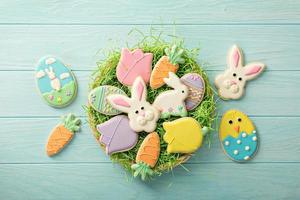 Easter cookies on a big plate photo