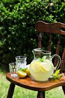 Traditional lemonade in a pitcher photo