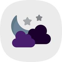 Star And Crescent Moon Vector Icon Design