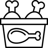 Chicken Bucket Vector Icon Design