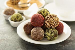 Healthy truffles with dates and nuts photo