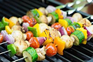 Vegetable kabobs on the grill photo