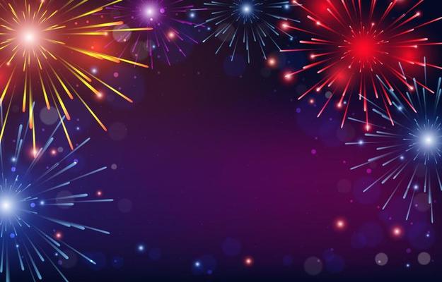 New Year Background with Fireworks