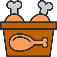 diseño de icono de vector de cubo de pollo