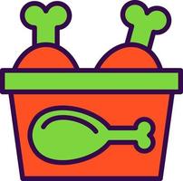 Chicken Bucket Vector Icon Design