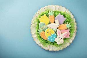 Easter cookies on a big plate photo