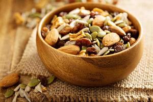 Dried fruit and nuts trail mix photo