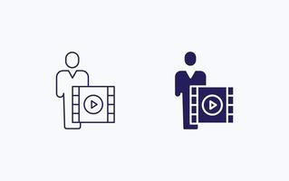 Cinema reel, director illustration icon vector