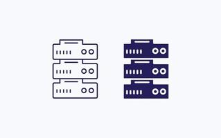 Server, database vector illustration icon