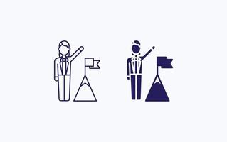 Business women Achievement flag Vector illustration icon