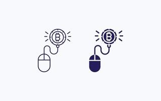 bitcoin mouse click vector illustration icon