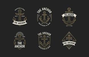 Vintage Anchor Logo Set vector