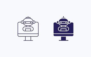 Computer bot illustration icon vector