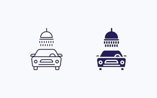 icono de ilustración de lavado y limpieza de autos vector