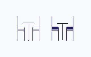 Chair and table illustration icon vector