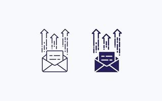 icono de ilustración de vector de envío de correo masivo