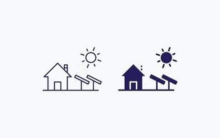 icono de ilustración de casa solar vector