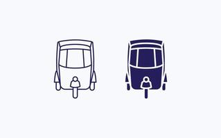 auto rickshaw, icono de vector de vehículo