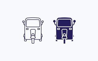 auto rickshaw, icono de vector de vehículo