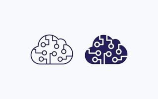 Cloud technology, cpu illustration icon vector