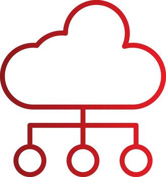 icono de vector de computación en la nube