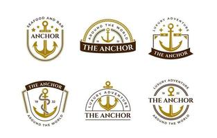 Vintage Anchor Logo Set vector