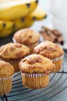 Banana muffins on cooling rack photo