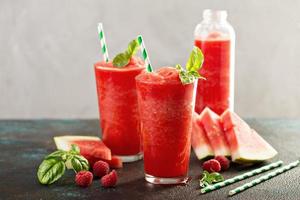 Refreshing cold summer drink watermelon slushie photo