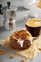 Smores donut with espresso photo